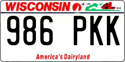 WI license plate 986PKK