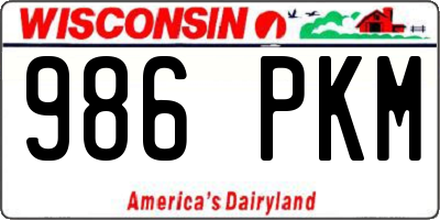 WI license plate 986PKM