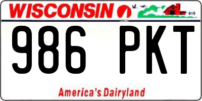 WI license plate 986PKT