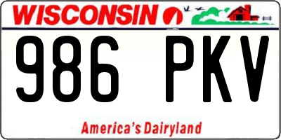 WI license plate 986PKV
