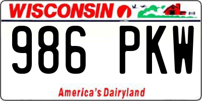 WI license plate 986PKW