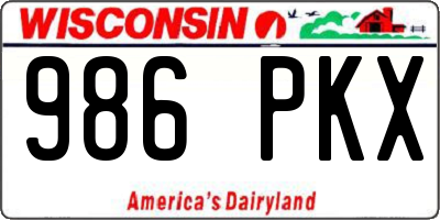WI license plate 986PKX