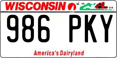 WI license plate 986PKY