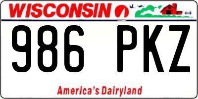 WI license plate 986PKZ
