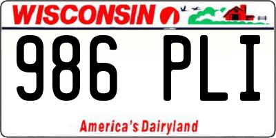 WI license plate 986PLI