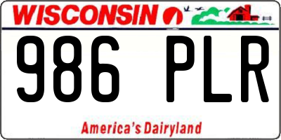 WI license plate 986PLR