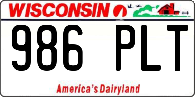WI license plate 986PLT