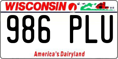 WI license plate 986PLU