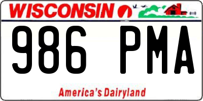 WI license plate 986PMA