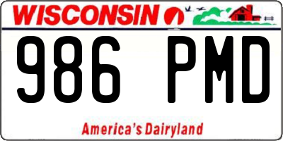 WI license plate 986PMD