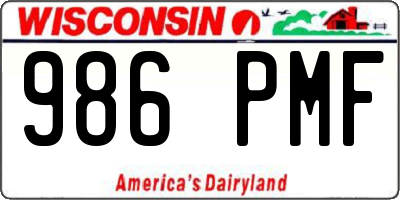 WI license plate 986PMF