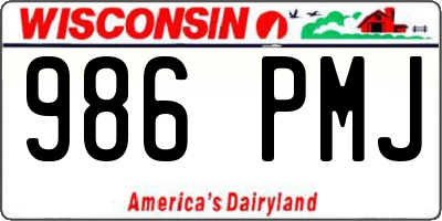 WI license plate 986PMJ