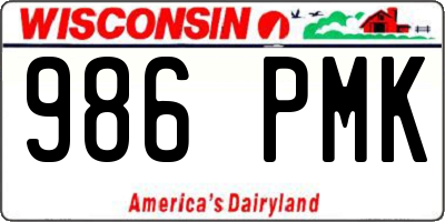 WI license plate 986PMK