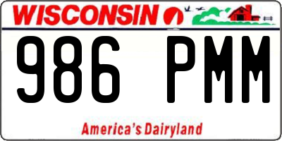 WI license plate 986PMM