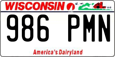 WI license plate 986PMN