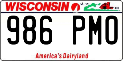 WI license plate 986PMO