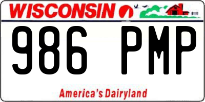 WI license plate 986PMP
