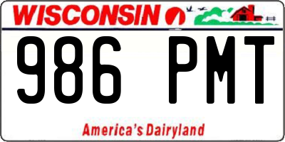 WI license plate 986PMT