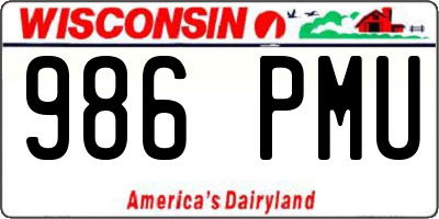WI license plate 986PMU