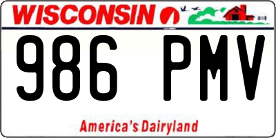 WI license plate 986PMV