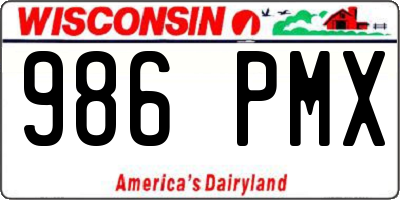 WI license plate 986PMX
