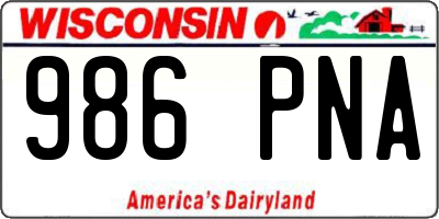 WI license plate 986PNA