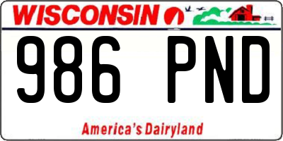 WI license plate 986PND