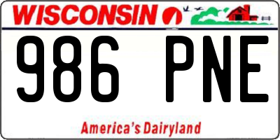 WI license plate 986PNE