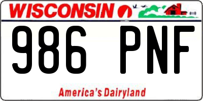 WI license plate 986PNF