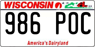 WI license plate 986POC