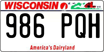 WI license plate 986PQH