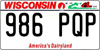 WI license plate 986PQP