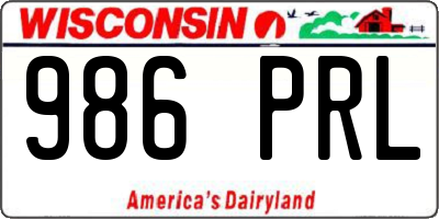 WI license plate 986PRL