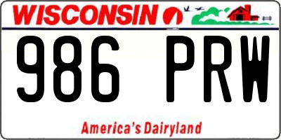 WI license plate 986PRW