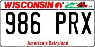 WI license plate 986PRX