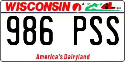 WI license plate 986PSS