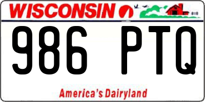 WI license plate 986PTQ