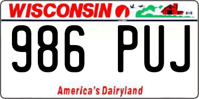 WI license plate 986PUJ