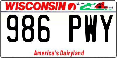 WI license plate 986PWY