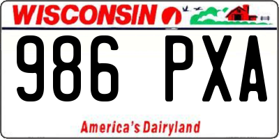 WI license plate 986PXA