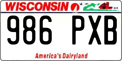 WI license plate 986PXB