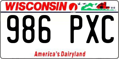 WI license plate 986PXC