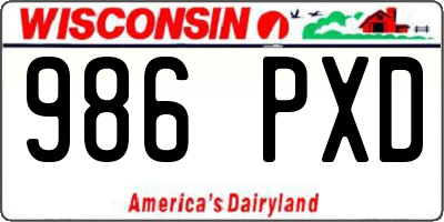 WI license plate 986PXD