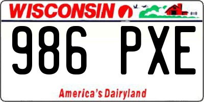 WI license plate 986PXE