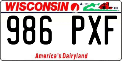 WI license plate 986PXF