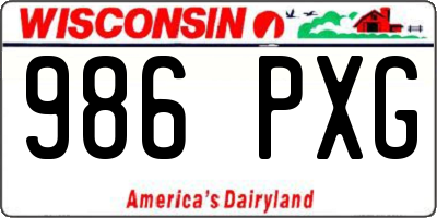 WI license plate 986PXG