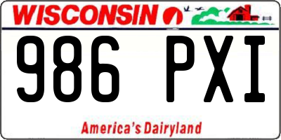 WI license plate 986PXI