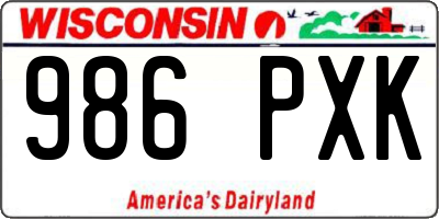 WI license plate 986PXK