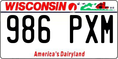 WI license plate 986PXM