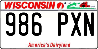 WI license plate 986PXN